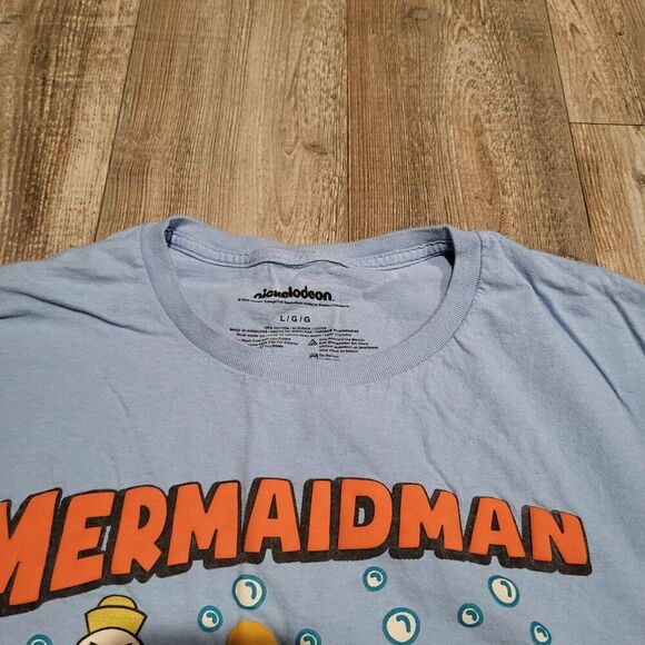 Nickelodeon Spongebob Mermaid Man and Barnnacle Boy Graphic Tee Shirt Mens Large - Picture 3 of 6
